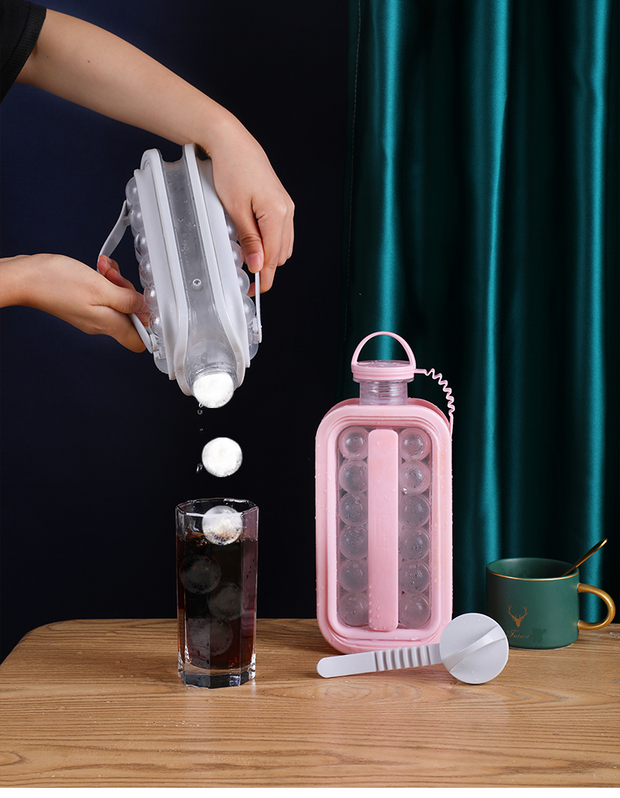 Vacane Ice Kettle Ice Ball Maker 2-In-1 Cold Water Bottle Household Ice Cube Ice Making Magic Tool Ice Mold - Tech Bee